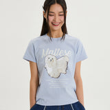 マルチーズイラストレーションハーフスリーブTシャツ