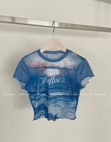 オーシャンシースルークロップ半袖Tシャツ