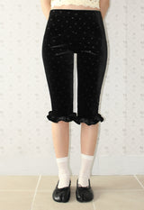 HEART VELVET CAPRI LEGGINGS