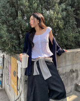 Lao Punching Ruffle Blouse