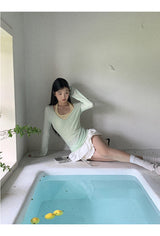 Mint Loose-Fit Layered Sleeveless T-shirt( T + sleeveless set)