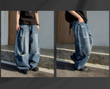 Part Blue Wash Distressed Denim