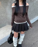 ウールプリーツパンツスカート