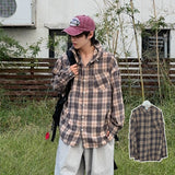 Kits hoodie check shirt (Navy)