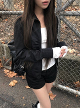 Dain Shirring Banding Zip-Up Jacket