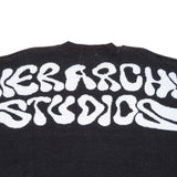 HIERARCHY STUDIOS New Error - ブラックフルイドワイドオーバーサイズニットセーター