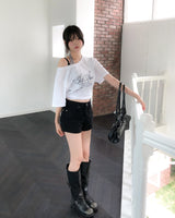 Kine Eyelet Belted Shorts
