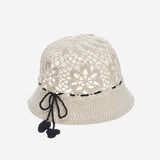 Manon Tied Crochet Hat (Ivory)