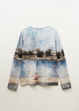 Donau Watercolor Long Sleeve Top (Blue)