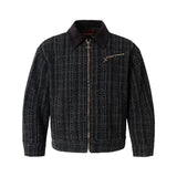 BEADED PIPE EMBROIDERY CROSS JACQUARD DETROIT JACKET