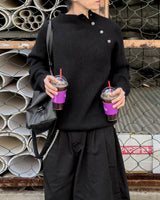 Nell Line Neck Button Knit