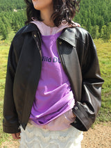 YWD ロゴTシャツ_パープル