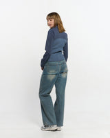 Ribbed Slim Zip-up _ BLUE