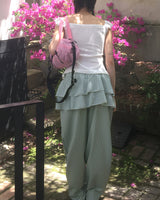 Sillo Check Tiered Layered Skirt Pants