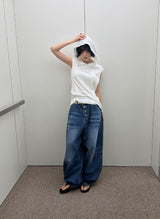 RIBBED HOODED SLEEVELESS