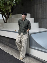 Carder dying washing cropped shirt