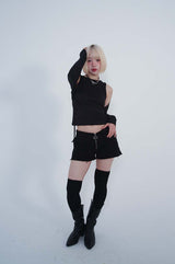 ネックストラップTシャツ_DOT WHITE