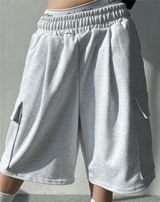 BASIC CARGO BERMUDA SWEAT PANTS🩶🖤 - 2 COLORS