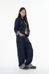 Non fade roll-up denim pants