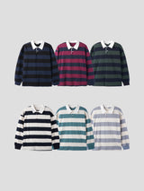 Rugby stripe collar T-shirts 6color
