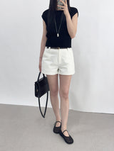 Shannon Cap Sleeveless Ribbed Short Sleeve Knit T-shirt