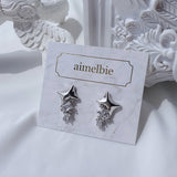 [IZNA Mai Earrings] コズミックミネラルピアス - Silver Color