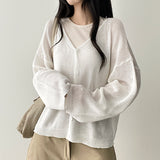 TJ V-Neck Summer Knit Cardigan