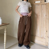 Todder side snap button nylon wide pants