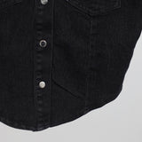Pias denim cropped shirt