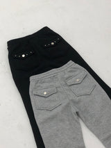 シルバースタッドブーツカットパンツ