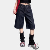Heritage Retro Adjustable Waist Denim Bermudas