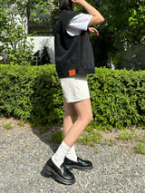 ルーズフィットブラックデニムベスト code 21012