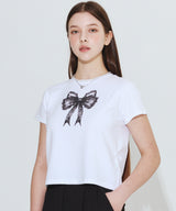 レースリボンTシャツ_ホワイト