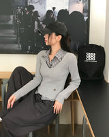 Yami Ribbed Deep V-Neck Knit
