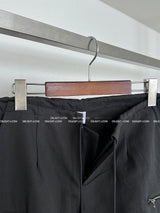 string zipper cargo wide pants