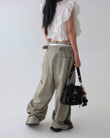 coloring string big cargo wide pants
