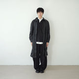 stripe curved wide slacks