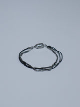 All surgical steel simple layered bar chain bracelet