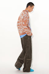 ラブハートスネーク柄ロールネックセーター