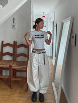 Clear Balloon Wide Cotton Pants