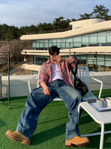 アヌオーバーフィットチェックシャツ