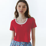RVSリンガークロップTシャツ レッド