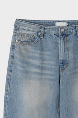 Pure straight denim pants