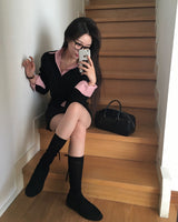 [BELLIDE MADE] Muted V-neck Long Sleeve Cardigan