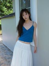 Deep V-neck Sleeveless (Blue)