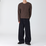 REVERSE BAND CUT WIDE DENIM PANTS