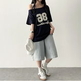 デロンスパン アンバルショルダー ボクシーフィット ショートスリーブTシャツ