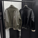 [Reversible] リバーシブルレザーファージャケット(2color)