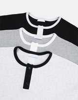 ワッフルカラーマッチングフィンガーホールラウンド長袖Tシャツ