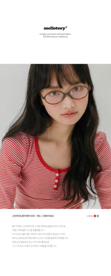ストライプコンビバートンTシャツ (レッド)